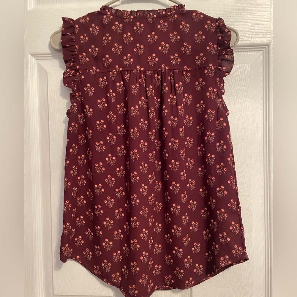 Ann Taylor Loft Ruffle Trim Shell Top - Picture 4 of 4